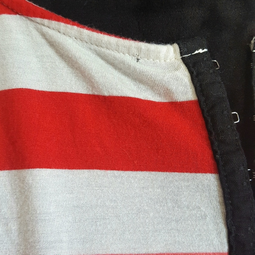 Ann Taylor Loft Striped Hook Eye Back Top - Picture 3 of 5